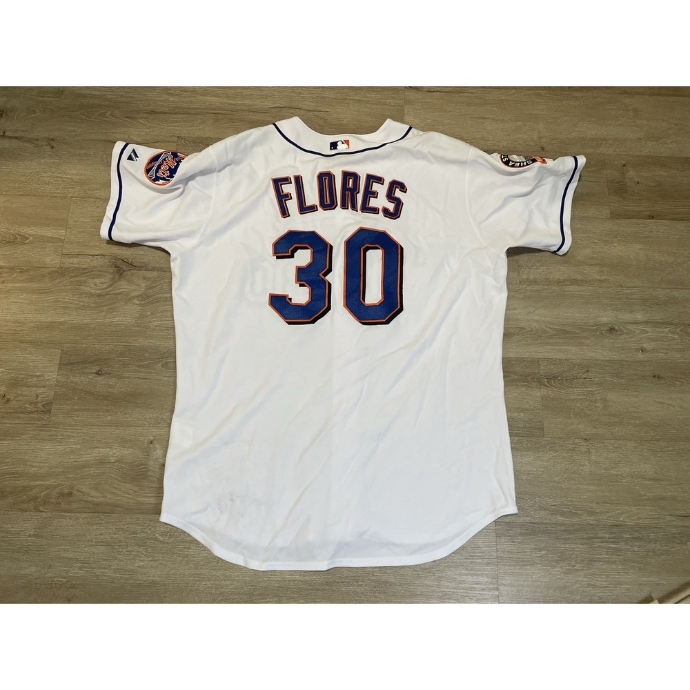 Majestic Authentic MLB 2008 New York Mets FLORES #30 Jersey Sz 52 White - Picture 2 of 11